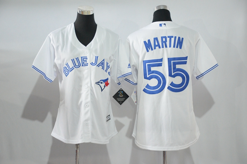Womens 2017 MLB Toronto Blue Jays #55 Martin White Jerseys
